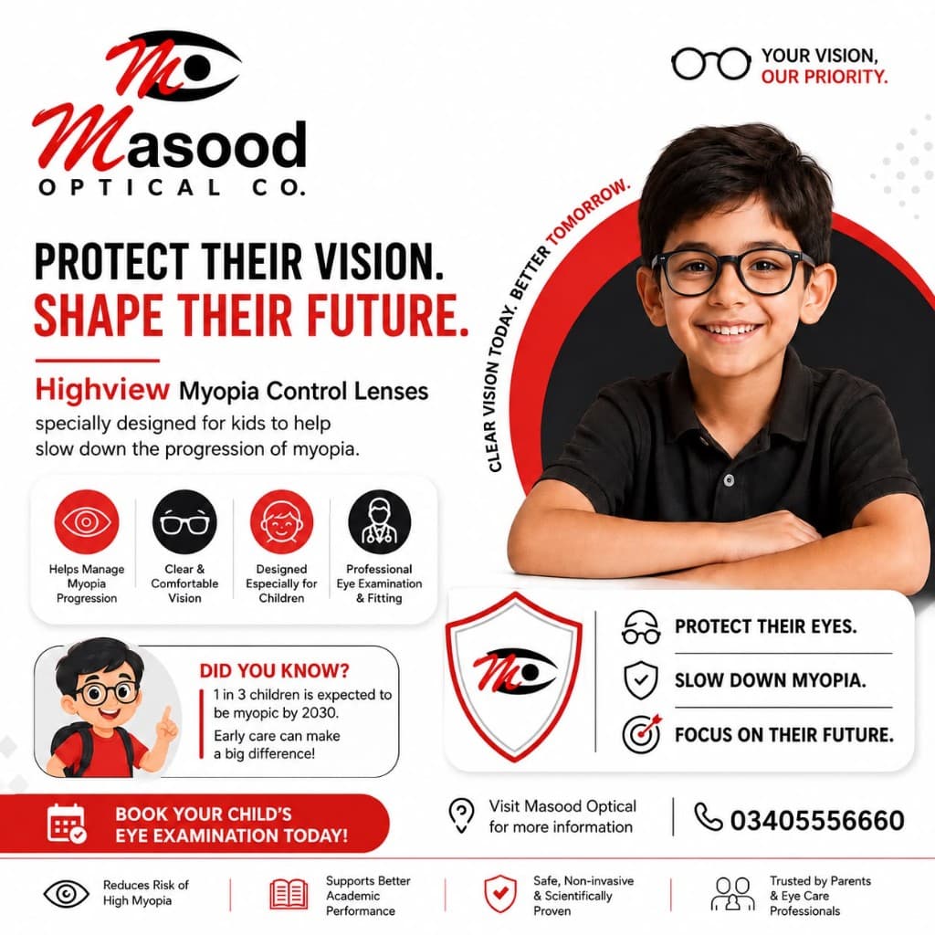 Highview Myopia Control Lenses — Masood Optical Co.